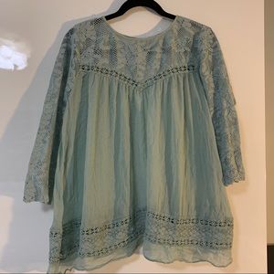 Free People Teal Blouse